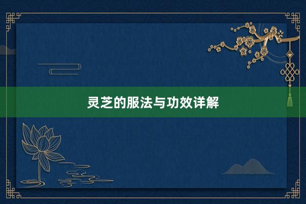 灵芝的服法与功效详解